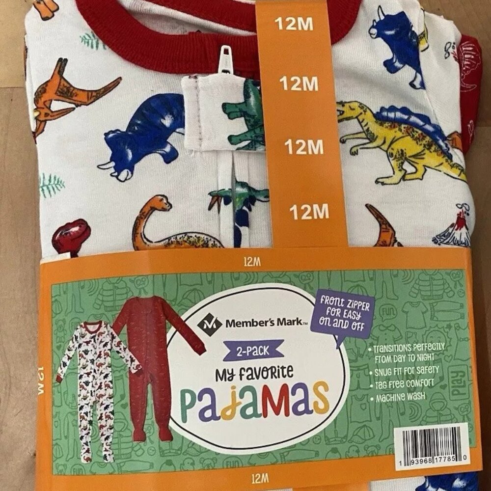 Members Mark 2-pack Boy's Dinosaur pajamas